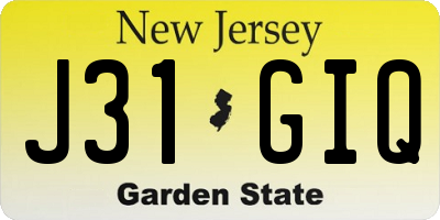 NJ license plate J31GIQ