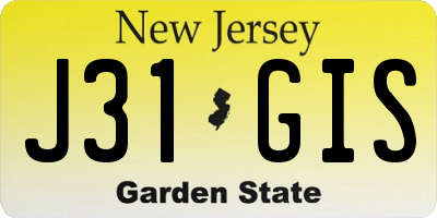NJ license plate J31GIS