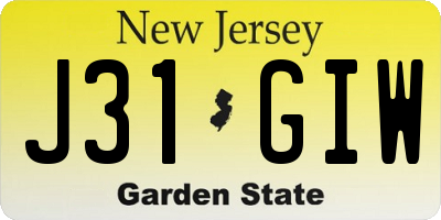NJ license plate J31GIW
