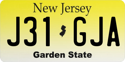 NJ license plate J31GJA
