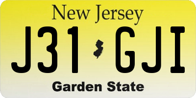 NJ license plate J31GJI