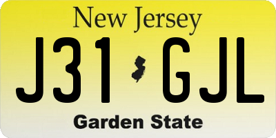 NJ license plate J31GJL