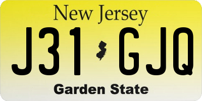 NJ license plate J31GJQ
