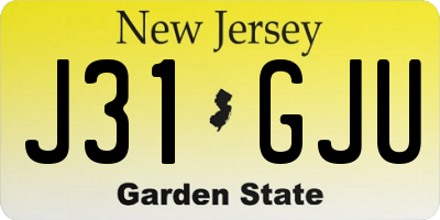 NJ license plate J31GJU