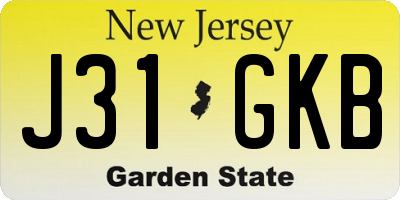 NJ license plate J31GKB