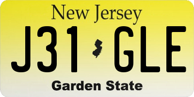 NJ license plate J31GLE