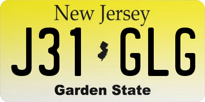 NJ license plate J31GLG
