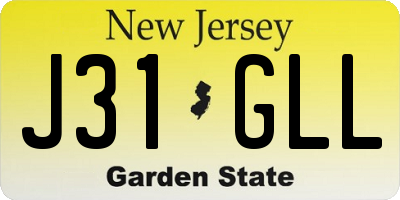 NJ license plate J31GLL