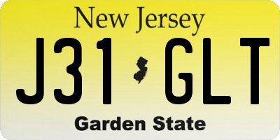 NJ license plate J31GLT
