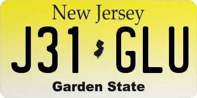 NJ license plate J31GLU