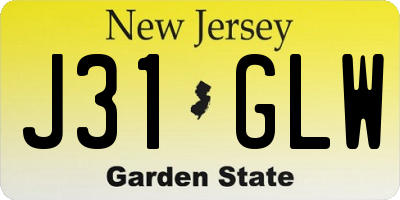 NJ license plate J31GLW