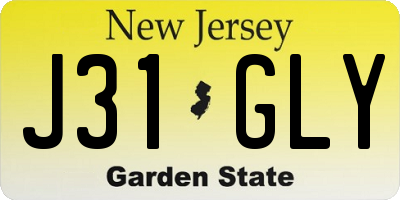 NJ license plate J31GLY