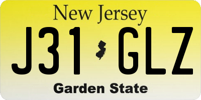 NJ license plate J31GLZ