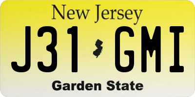 NJ license plate J31GMI