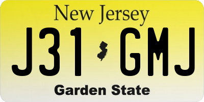 NJ license plate J31GMJ