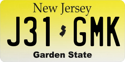 NJ license plate J31GMK