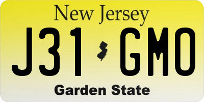 NJ license plate J31GMO