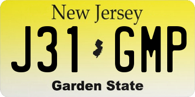 NJ license plate J31GMP