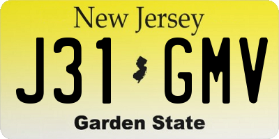 NJ license plate J31GMV