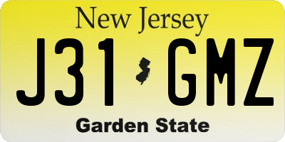 NJ license plate J31GMZ