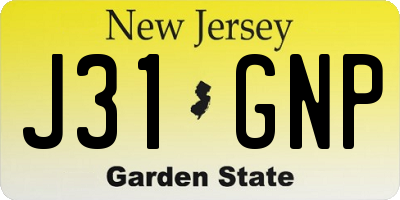 NJ license plate J31GNP