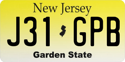 NJ license plate J31GPB