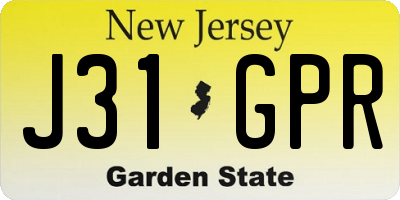 NJ license plate J31GPR