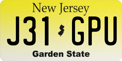 NJ license plate J31GPU