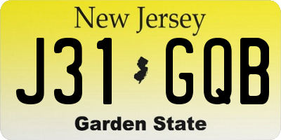 NJ license plate J31GQB