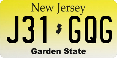 NJ license plate J31GQG