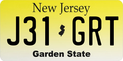 NJ license plate J31GRT
