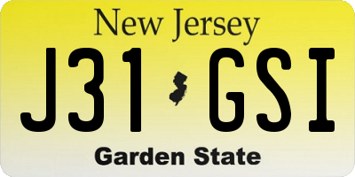 NJ license plate J31GSI