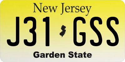 NJ license plate J31GSS