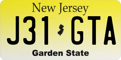 NJ license plate J31GTA