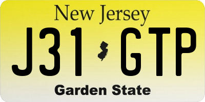 NJ license plate J31GTP