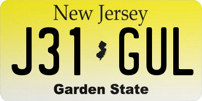 NJ license plate J31GUL