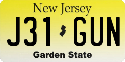 NJ license plate J31GUN