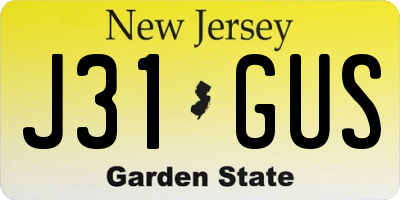NJ license plate J31GUS
