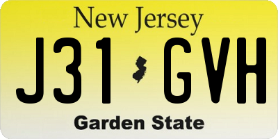 NJ license plate J31GVH
