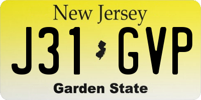 NJ license plate J31GVP