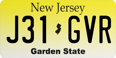 NJ license plate J31GVR