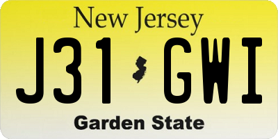 NJ license plate J31GWI