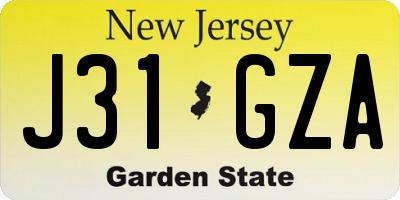 NJ license plate J31GZA