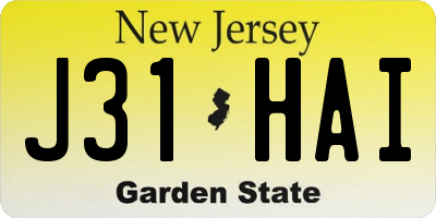 NJ license plate J31HAI