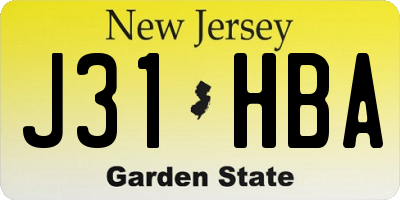 NJ license plate J31HBA