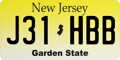 NJ license plate J31HBB