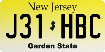 NJ license plate J31HBC