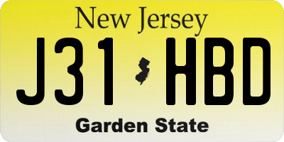 NJ license plate J31HBD