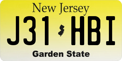 NJ license plate J31HBI