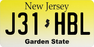 NJ license plate J31HBL